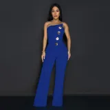 Strapless loose wide leg jumpsuit
