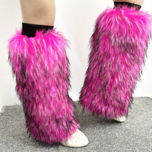 Thick plush sock covers, long shoe covers, fox fur long fur warm fur leg covers