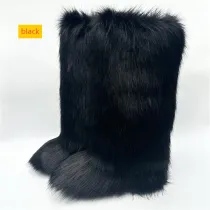 Thick oversized anti slip fluffy snow boots