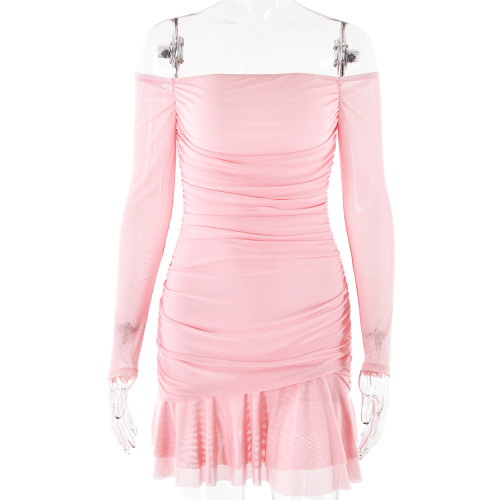 Pleated strapless dress