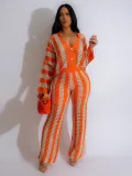 Hollow sweater knitted two-piece set
