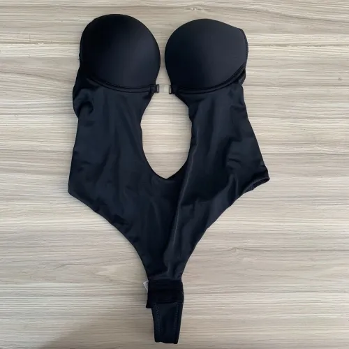 Transparent suspender one-piece shapewear top
