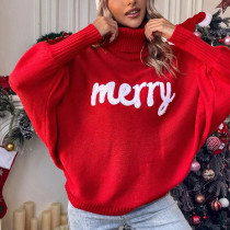 Loose knit high neck sweater