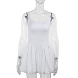 A-line hip hugging flower bud dress