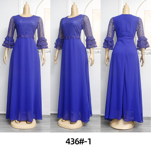 Lace heavy industry chiffon dress