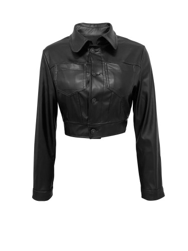 Leather cardigan jacket for suit