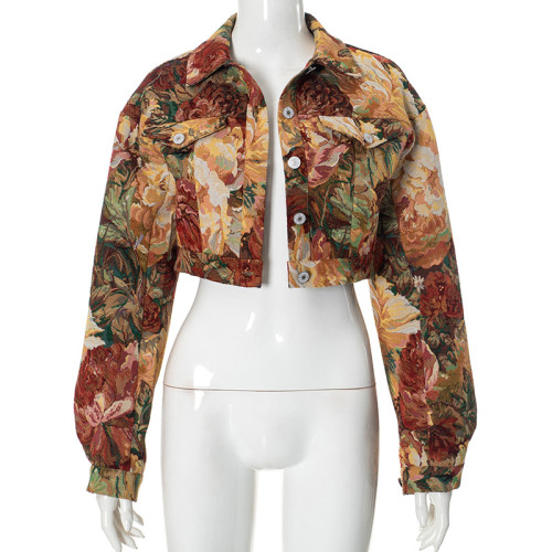 Small niche lapel cardigan jacket short jacket
