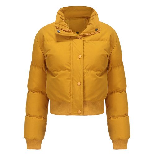 Long sleeved high necked warm jacket, loose cotton jacket, and bread jacket
