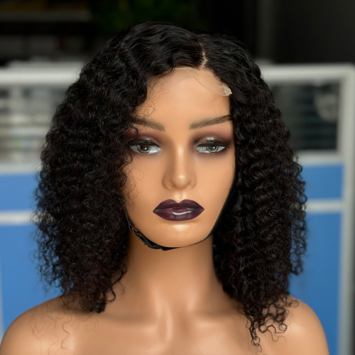High weight human hair wig with curly hair