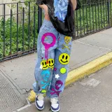 High waisted wide leg jeans