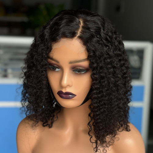 High weight human hair wig with curly hair