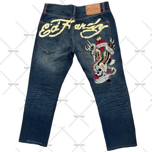 Printed hip-hop straight leg loose wide leg jeans