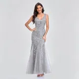Sequined V-neck dress