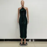 Split sequin skirt