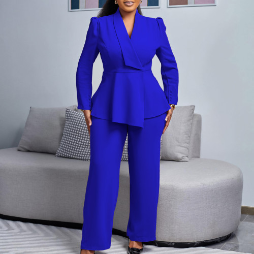 Ruffle top wide leg pants set