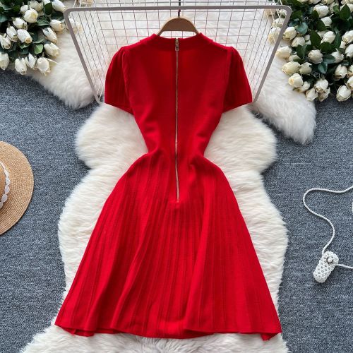 Collar short sleeved dress