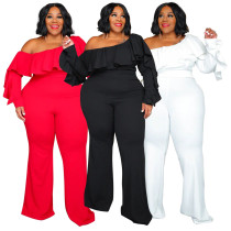 Loose shoulder strapless jumpsuit