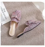 Baotou half toe shoes, flat bottomed sandals, soft soled women's shoes