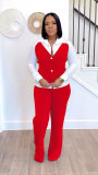 Fake two-piece shirt vest patchwork hoodie suit