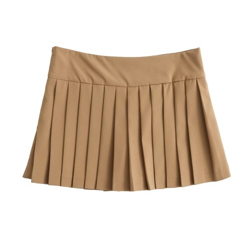 Pleated high waisted short skirt pants