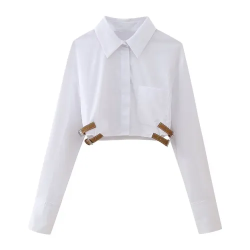 White collar short shirt