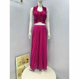 Solid color neck strap top+pants two-piece set