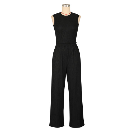 Tank top pleated suit, two-piece pants set