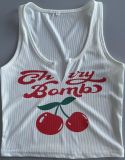 Letter printed U-neck vest top