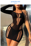 Cute hollow sleepwear tight fitting women's dress