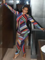Mesh printed jumpsuit