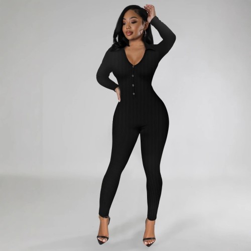 Cotton long sleeved thick jumpsuit