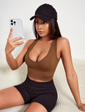 Sports short tank top sleeveless yoga suit