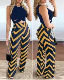 Wide leg pants sleeveless set