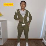 Women's cotton hoodie tight fitting two-piece hooded set