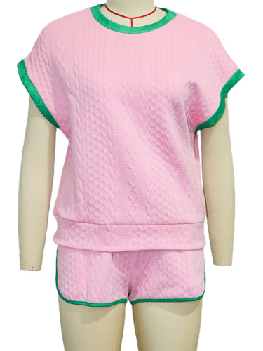 Loose fitting round neck set with pullover