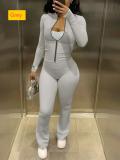 Cardigan top slim fit flared pants set