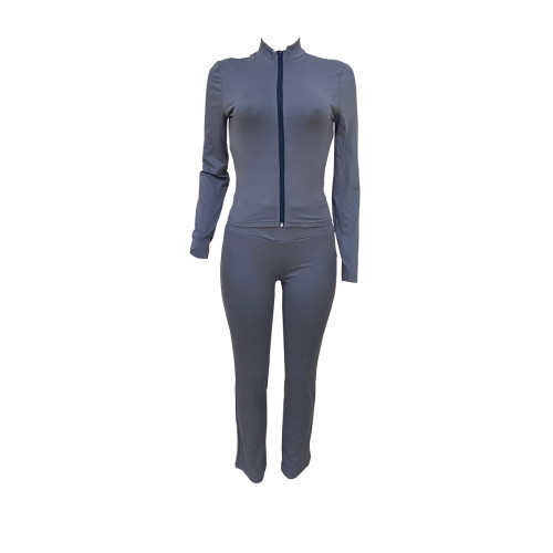 Cardigan top slim fit flared pants set