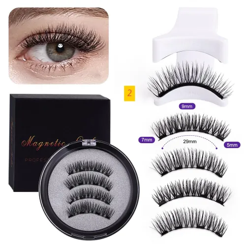 Simulated waterproof magnetic suction false eyelash set