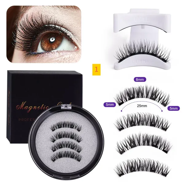 Simulated waterproof magnetic suction false eyelash set