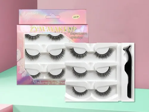 Adhesive free self-adhesive false eyelashes