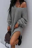 V-neck knitted sweater