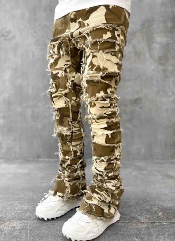 Men's denim straight leg pants