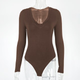 Interior base shirt, top, long sleeved V-neck jumpsuit