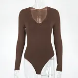 Interior base shirt, top, long sleeved V-neck jumpsuit