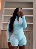 Sports tight fitting long sleeved shorts two-piece set