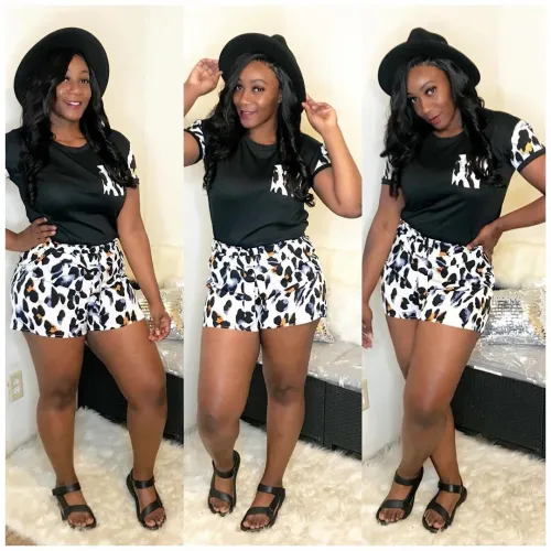 Leopard print two-piece set