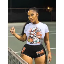 Two printed casual short sleeves