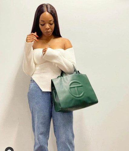 Elastic off shoulder base knit sweater top