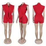 Irregular hem V-neck jumpsuit
