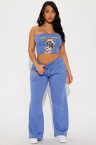Positioning printed chest wrapped pants set